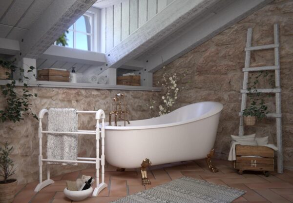 Apollo Towel Rail, Wood, White, 78cm X 63cm X 30cm - Image 6