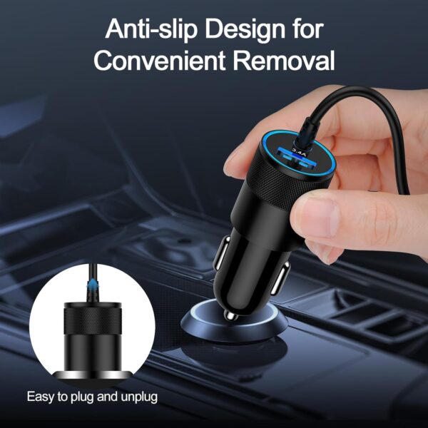 3.4A Car Charger Cigarette Lighter with 3.3ft USB C Cable Fast Charge Car Phone Charger Socket for iPhone 16 Pro Max Plus 15/13/14/12 Samsung S25 S25Ultra S24 S23 S22 A54 A13 A14 A05s iPad - Image 6