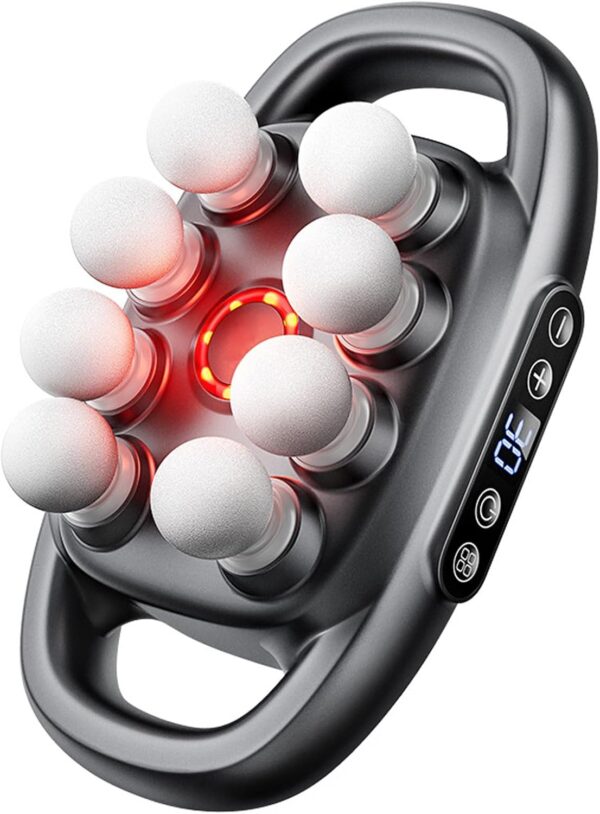 8 Head Massage Gun Deep Tissue, 16-Drive 8-Head Massage Gun, 3D Kneading Massager with 30 Levels 3 Modes & Red Light, Deep Tissue Back Massagers, Electric Massager Tool for Legs, Waist, Back, Buttocks - Image 2