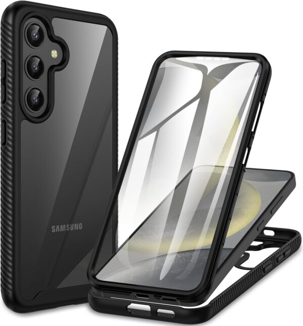 CENHUFO for Samsung Galaxy S24 Plus Case Built-in Screen Protector, Military Grade Shockproof Clear Cover 360°Full Body Protective Rugged Bumper Phone Case for Samsung S24 Plus 5G 6.7 Inch -Black - Image 2