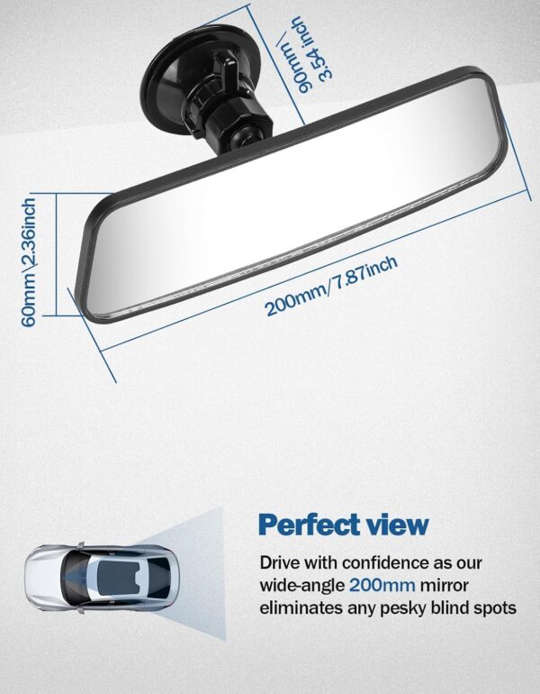 JoyTutus Rear View Mirror for Driving Test, Universal Car Inside Mirrors, Driving Instructor Learner Examiner Mirror with Suction Cup, Car Rearview Mirror for Driving Test & Lesson (200 X 60mm) - Image 4