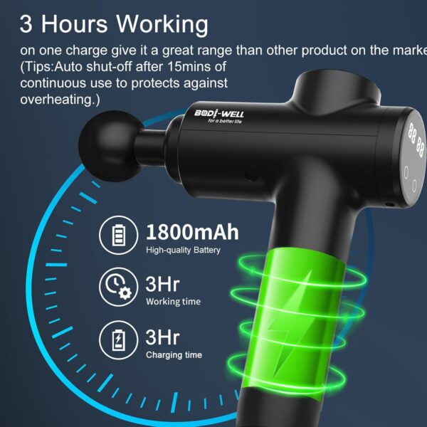 Bodi-well for a better life Massage Gun Heavy Duty, C-black - Image 5