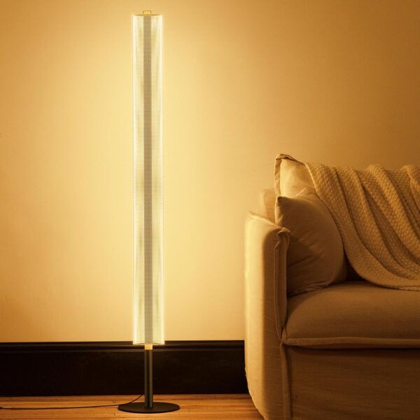 NUÜR LED Floor Lamp – Dimmable Cylindrical Frosted Standing Lamp with Remote Control, Adjustable Colors & Brightness, Industrial Lighting for Living Room, Bedroom & Office - Image 2