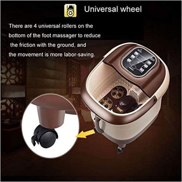 Foot Bath Spa Massager with Heat Bubbles, Heated Foot Spa with Motorized Shiatsu Massage Rollers, Foot Care Pedicure spa Machine with Time & Temperature Control, Home Use, Pain and Stress Relief - Image 7