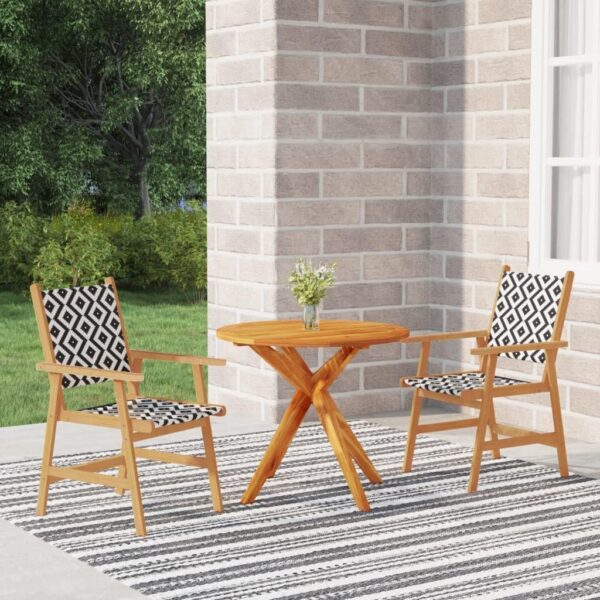Outdoor Outdoor Furniture Sets,3 Piece Garden Dining Set Solid Wood Acacia - Image 2