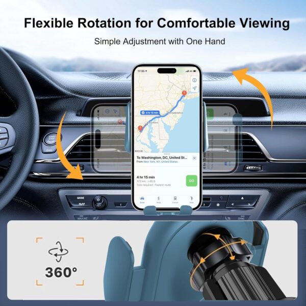Car Phone Holder Wireless Charger with gift box, 15W Touch Auto-Clamping Dashbaord Phone Holder For Cars, For iphone 16 15 14 13 + Series, Samsung galaxy BLUE - Image 4