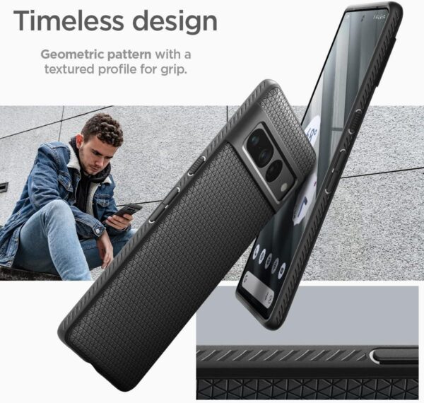Spigen Liquid Air Case Compatible with Google Pixel 7 Pro - Matte Black - Image 4