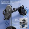 Car Phone Holder [Strong Suction Cup] Long Arm for Car Windshield Dashboard, Compatible with iPhone 16/15/14/13/12, Samsung Galaxy S21 and More - Image 3