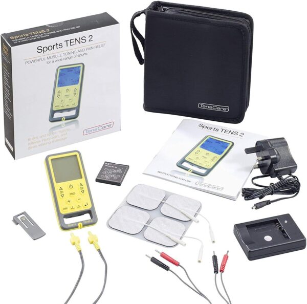 TensCare Sports Tens + 1 Pack of 12 Electrode Pads- TENS + EMS Muscle Stimulator in one unit, 55 programs including Pain Relieve, Muscle Toning and Massage, Dual Channel, for Professional and Home Use - Image 5