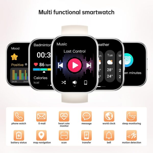 Smart Watch for Men Women, Answer/Make Call, 1.91"HD Screen Fitness Watch with Heart Rate/Sleep Monitor/SpO2/Pedometer, Activity Tracker 140+ Sport Modes, IP68 Waterproof Smartwatch for IOS Android - Image 6