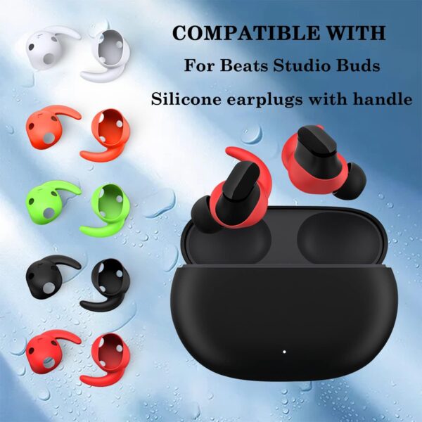 Aiivioll Anti-Slip Earbuds Earhooks Compatible with Beats Studio Buds, 5 Pairs of Earhooks Non-Slip Earbuds Sleeves Silicone Earhook Accessories [Not Fitting Cases] - Image 4