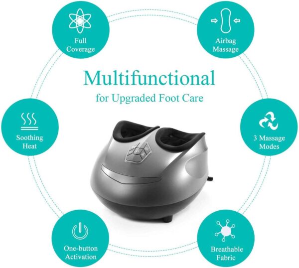 Foot Massager Machine - Shiatsu Electric Heat Kneading Massage with Rolling & Air Compression for Home & Office - Men & Women - Image 9