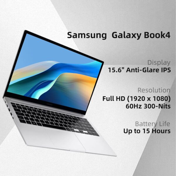 SAMSUNG Galaxy Book4 Business Laptop - Win 11 Pro & MS Office Lifetime, 15.6" FHD Display, Intel 10-Core 7-150U(up to 5.4 GHz), 16GB RAM, 4TB SSD, 14H Long Battery Life, with External CD/DVD Drive - Image 3