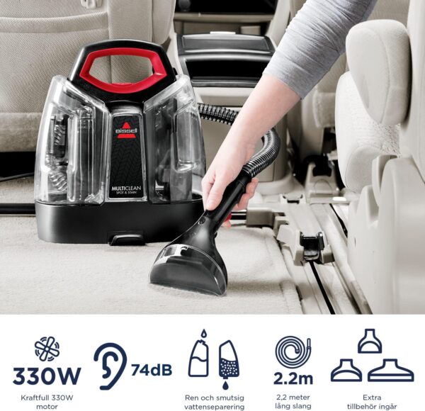 BISSELL MultiClean Spot&Stain | Multi-Surface Cleaner for Carpets, Upholstery, Stairs, and Cars | Includes Formula and Accessories | 330W, 74dB | BISSELL 4720M - Image 4