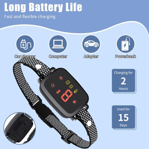 Vilntrosia Anti Barking Dog Collars, Bark collar, Vibration & Beep Modes, 8-Level Sensitivity Adjustable, Harmless Design with IP67 Waterproof of Dogs - Image 7