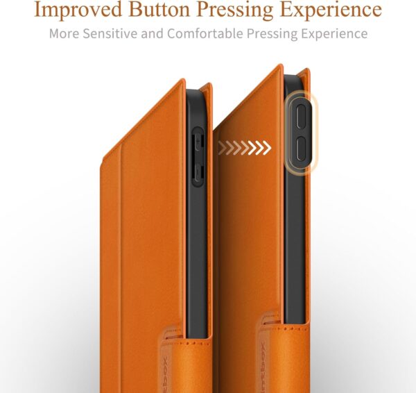 Antbox Case for iPad Air 11 inch M3 (2025) / M2 (2024), iPad Air 5th/4th Generation 10.9" Case 2022/2020 with Typing Angle Pencil Holder Auto Sleep/Wake Function Stand Cover (Orange) - Image 9