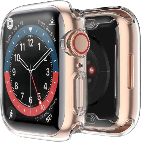 [2-Pack] Piuellia Transparent Case Compatible for Apple Watch Series 9 (Released in 2023) Series 8 Series 7 41mm Screen Protector, Soft TPU Anti-Drop HD Clear Overall Protective Cover for iWatch - Image 8
