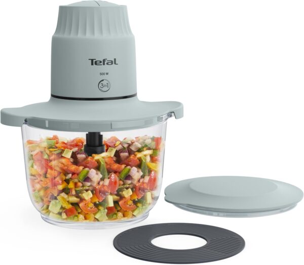 Tefal XXL Electric Chopper, 2L Durable Heat Resistant Glass Bowl, Storage Lid, 4 Stainless Steel Blades, 2 Speeds, Food Processor, Dips, Hummus, Fruit & Vegetable - Image 2
