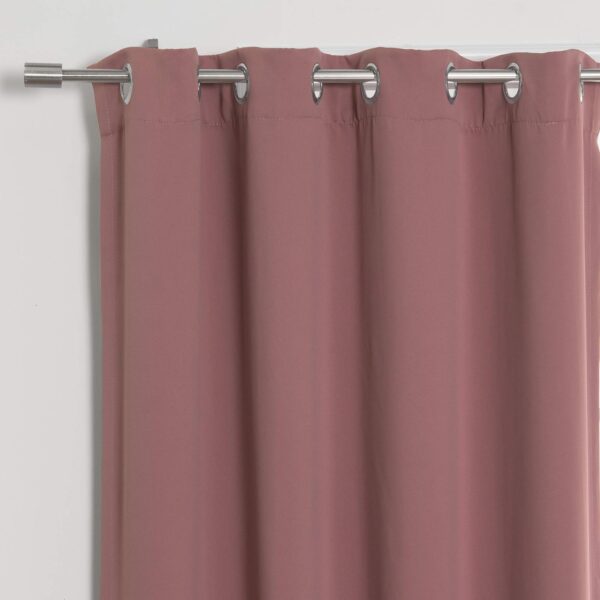 Best Home Fashion Thermal Insulated Blackout Curtains - Stainless Steel Nickel Grommet Top - Mauve - 52" W x 84" L - (Set of 2 Panels) - Image 6