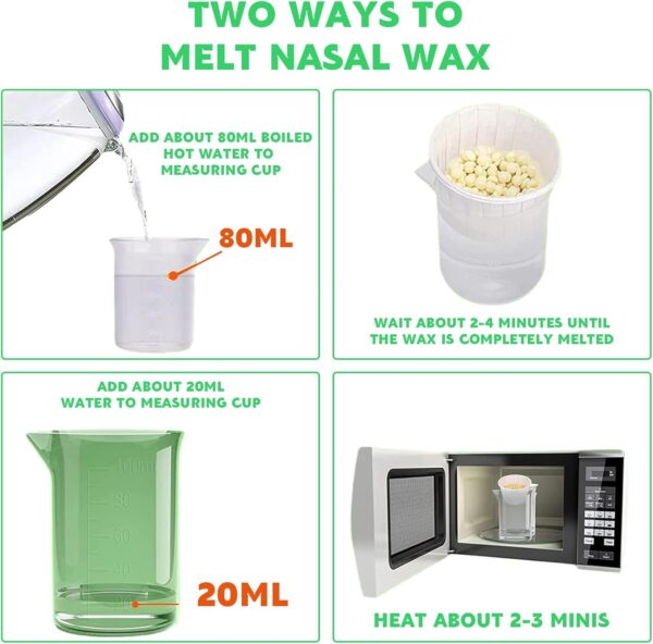 50g Nose Hair Wax Nose Waxing Kit Nose Wax for Men & Women with 20 Nose Wax Sticks + 8 Moustache Stencils + 10 Containers, Safe, Easy, Quick and Painless - Image 4