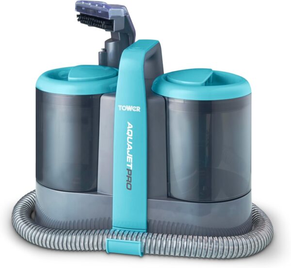 Tower T548007 AquajetPro Spot Cleaner with Window Cleaning Attachment & Extension Pole, 1.5L Clean Water Tank, 0.8L Dirty Water Tank, 450W, Blue - Image 2
