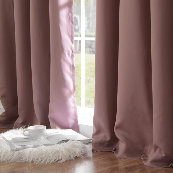 Best Home Fashion Thermal Insulated Blackout Curtains - Stainless Steel Nickel Grommet Top - Mauve - 52" W x 84" L - (Set of 2 Panels) - Image 5