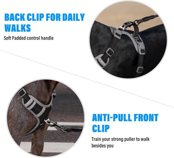 Plutus Pet No Pull Dog Harness, Release At Neck, Reflective Adjustable Dog Vest Harness, Easy Control Handle for Walking, for Small Medium Large Dogs, Black, M - Image 5