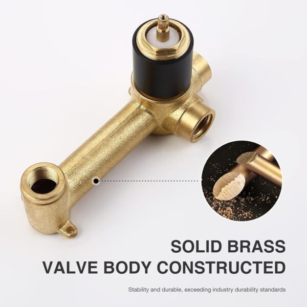 Brass Concealed Wall Mounted Bathroom Faucet Basin Sink Mixer Taps,Knob Handle Swivel Spout Matte Black - Image 7
