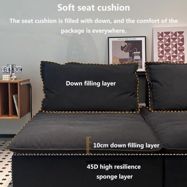 Lazy Sofa Human Dog Bed Comfy Lazy Sofa Chair,Foam &Down Filling Convertible Sleeper Sofa Bed Extra Thick and Long Floor Sofa for Living Room Bedroom Dorm Salon Offi 200cm/79inch - Image 7