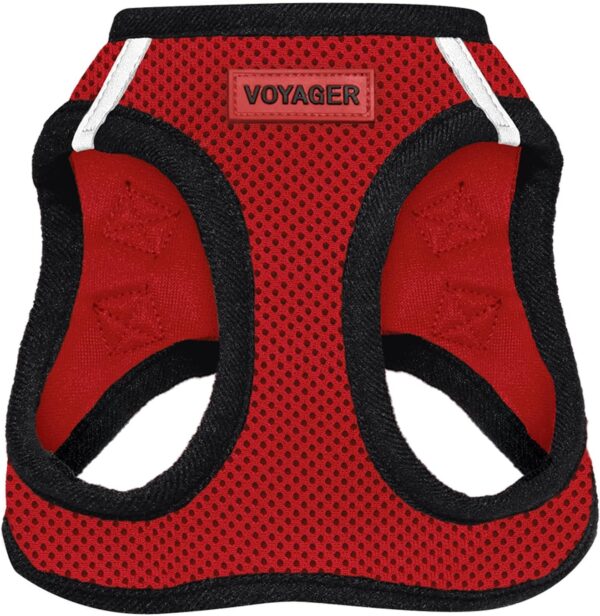 Voyager Step-in Air Dog Harness - All Weather Mesh, Reflective, No Pull Harness for Small, Medium Dogs, Cats - Secure with Hook & Loop Fastener, Buckle, Double D-Rings - Red/Black Trim, M - Image 2