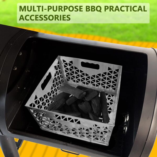 12 Inch Charcoal Firebox Basket for Oklahoma Joe Offset Smoker, Grill Accessories for Long and Efficient Smoking, 12" x 12" x 7.5 "Fire Basket for Oklahoma Joes Highland (Stainless Steel) - Image 6