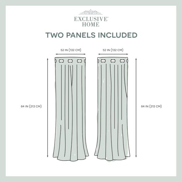 Exclusive Home Curtains Sateen Woven Blackout Grommet Top Panel Pair, Seafoam, 52x84, 2 Piece - Image 7
