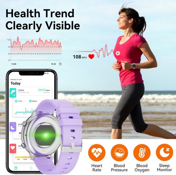 Hwagol Smart Watch (Answer/Make Calls), 1.39" Fitness Tracker, Smartwatch Heart Rate/Sleep Monitor/Pedometer/Calories, 140+ Sports Modes, Waterproof Women's Men's Fitness Watch for Android iOS - Image 6