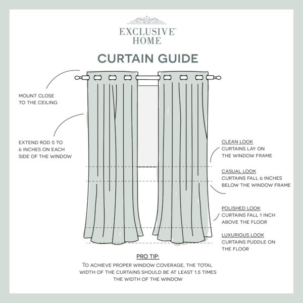 Exclusive Home Curtains Sateen Woven Blackout Grommet Top Panel Pair, Seafoam, 52x84, 2 Piece - Image 8