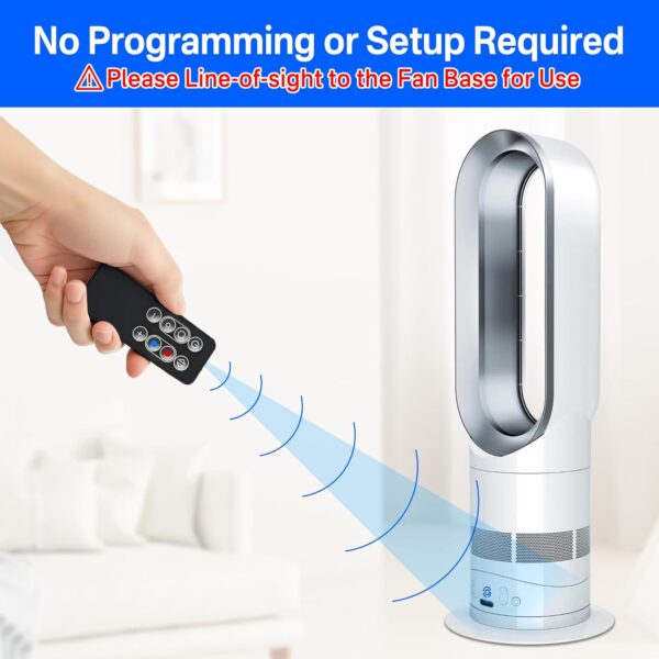 notiela Remote Control Compatible with AM09 Dyson Remote Control Replacement for 966538-04 966538-01 Dyson AM09 Remote Compatible with Dyson Hot + Cool Fan Remote with Battery - Image 7