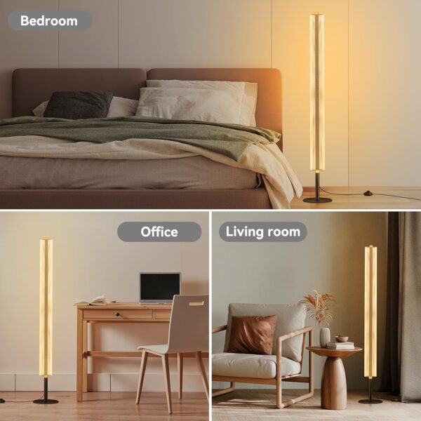 NUÜR LED Floor Lamp – Dimmable Cylindrical Frosted Standing Lamp with Remote Control, Adjustable Colors & Brightness, Industrial Lighting for Living Room, Bedroom & Office - Image 3