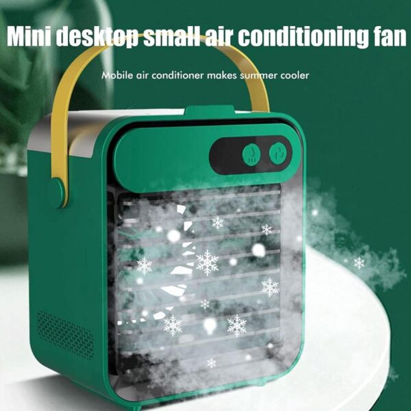Portable Air Cooler, 150ML Mini Conditioner Fan 4000mAh Water-Cooled Cooler 4 in 1 Personal Humidifier with USB, 2400 mah, 3 Wind Speeds for Bedroom Home Office Outdoor Usage-White - Image 4