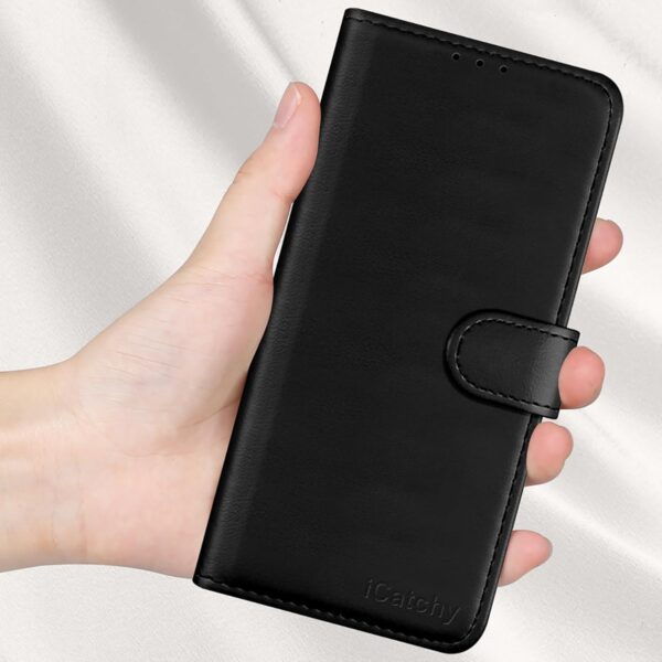 for Samsung Galaxy A15 Phone Case – Leather Wallet Cover, Book Flip Folio with Kickstand, Magnetic Closure, RFID Blocking, Shockproof Protection for Samsung A15 5G / A15 (Black) - Image 9