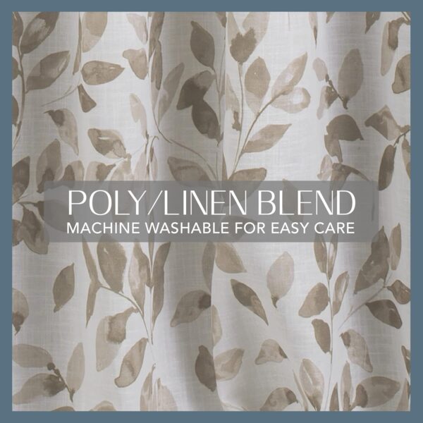 Elrene Home Fashions Botanical Print Blackout Window Curtain Panel, Linen, 52" W x 95" L (Pack of 1) - Image 6