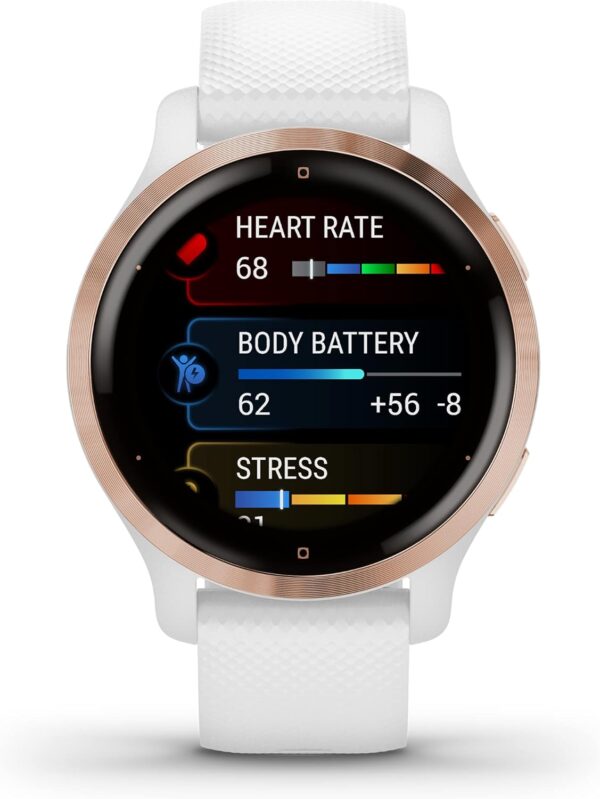 Garmin Venu 2S GPS 40mm Smartwatch, AMOLED Touchscreen, All-day Advanced Health & Fitness Features, Music Storage, Wellness Smartwatch with up to 10 days battery life, White - Image 16