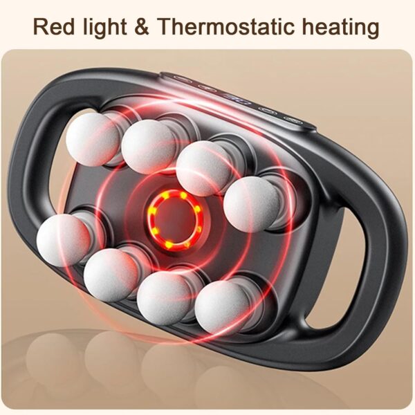 8 Head Massage Gun Deep Tissue, 16-Drive 8-Head Massage Gun, 3D Kneading Massager with 30 Levels 3 Modes & Red Light, Deep Tissue Back Massagers, Electric Massager Tool for Legs, Waist, Back, Buttocks - Image 4