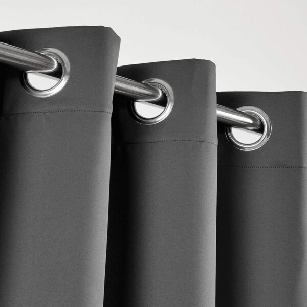 Blackout Curtains for Bedroom - Thermal Eyelet Grey Curtains Window Treatments Super Soft Ring Top Living Room Curtain & Drapes 2 Panels 46 x 54 inch Drop - Image 3