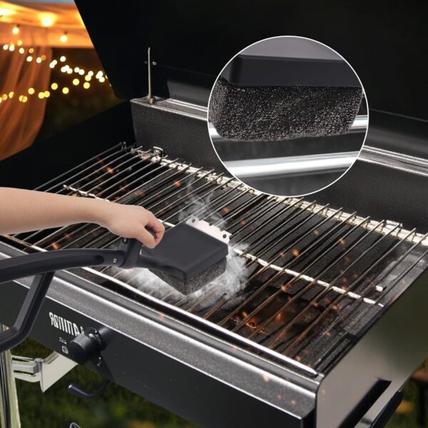 Grill Brush with Scraper,Bristle Free 18.8" Steam Cleaning BBQ Brush for Outdoor Grills, Heat-Resistant Kevlar Replaceable Head, Grill Accessories Perfect BBQ Gifts for Men/Dad - Image 6