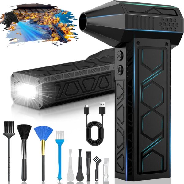 Compressed Air Duster,180000RPM Electric Air Duster,4-Gear Speed Compressed Air Cleaner for PC with LED Lighting,Air Blower Cleaner for Computer, Keyboard, Car,Outdoor BL01 - Image 2