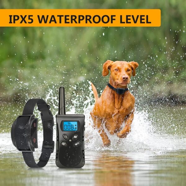 Briller Dog Training Collar with Remote Control, 10 levels of vibration adjustable Training Collar,IP67 waterproof,Sound & Vibration Training Modes and 500 meters Remote Range Anti Bark Collar - Image 7