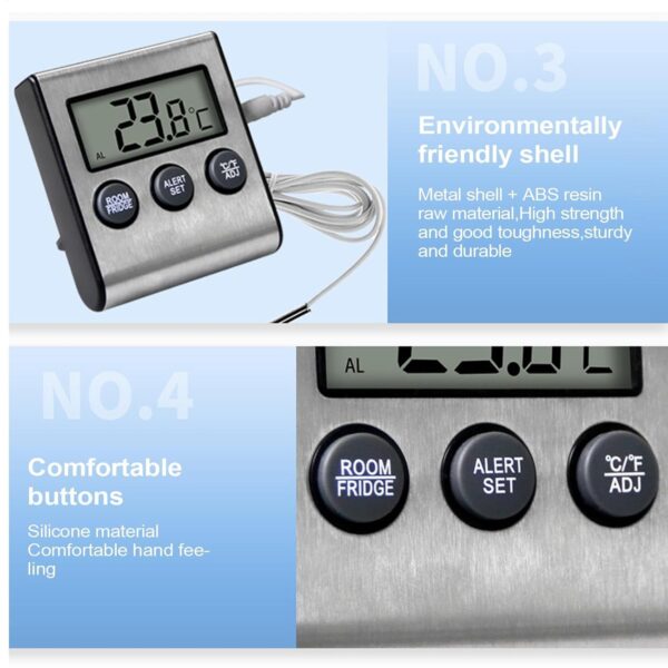 Freezer Temperature Monitor - Smart Fridge Thermostat, Intelligent Real-Time Temperature Alarm | Deep Freezer Sensor For Kitchen, Refrigerator Temperature Control System With Digital Alerts - Image 8
