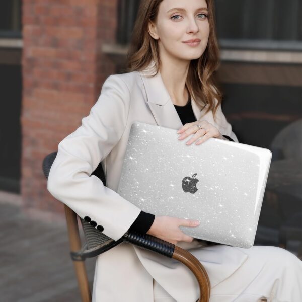 MOSISO Compatible with MacBook Air 15 inch Case 2025 2024 2023 M4 M3 M2 A3241 A3114 A2941 Chip, Sparkly Glitter Plastic Hard Shell Case&Keyboard Cover&Screen Protector&Storage Bag, Transparent - Image 9