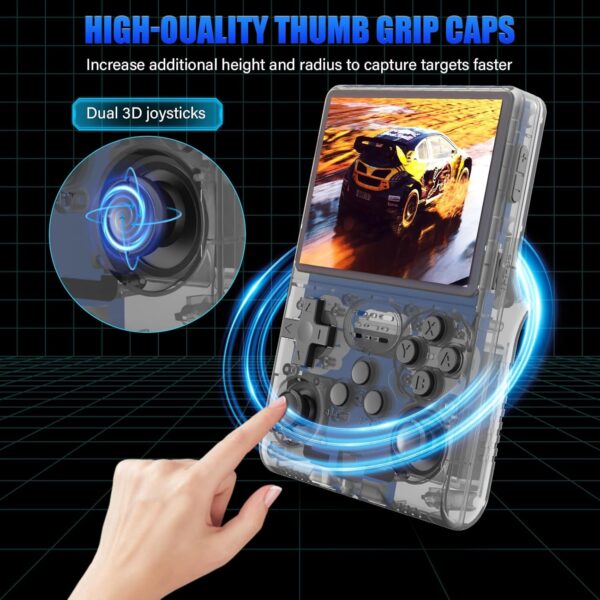 R40S Retro Handheld Video Game Console, 30,000 Retro Games in 1 Game Console with Open Source Linux System, 256GB TF Card, 3.5" IPS Screen and 3800mAh Battery (Grey) - Image 5
