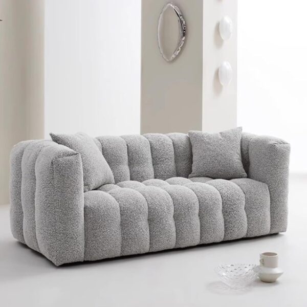 Modern Modular Sectional Sofa Bed Large Convertible Sofa Couch with 2 Pillows High Density Foam Lightweight Design for Living Room and Bedroom Gray 1.2m - Image 6