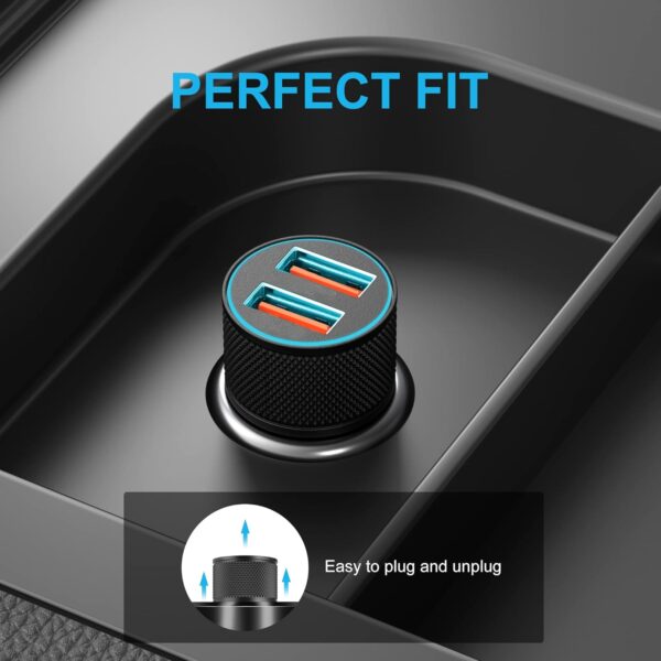 36W Car Charger for iPhone 16 15 Pro Max 16e, Samsung Galaxy S25 S24 S23 S22, Google Pixel 9 8 7, Android, 36W 2-Port QC Fast Charging Cigarette Lighter Adapter & 1m Type-C Cable, 12V/24V USB Socket - Image 6